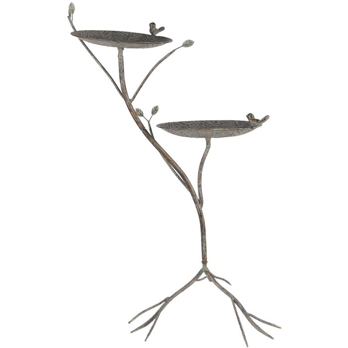 Clayre & Eef 6Y5656 Ptačí napajedlo kov Antik Zelená-Hnědá 38x43x78cm