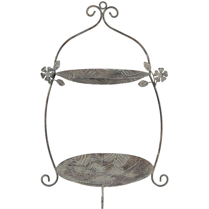 Clayre & Eef 6Y5657 Etagere 34x32x50 cm Zelenohnědý starožitný kov Vintage styl