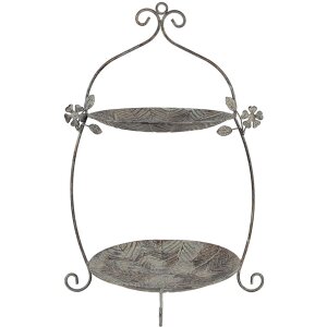 Clayre & Eef 6Y5657 Etagere 34x32x50 cm Zelenohnědý starožitný kov Vintage styl