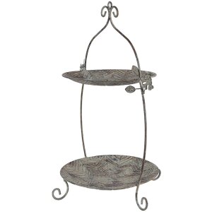 Clayre & Eef 6Y5657 Etagere 34x32x50 cm Zelenohnědý starožitný kov Vintage styl