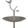 Clayre & Eef 6Y5658 Kovový stojan zeleno-hnědý Ø 26 x 48 cm 2 úrovně ve starožitném stylu