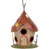 Clayre & Eef 6Y5737 Ptačí domeček Béžová Červená Ø17x27/54cm Železo Vintage