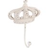 Clayre & Eef 6Y5773 Nástěnný háček Iron White Antique 14x7x19 cm Nástěnný háček Shabby