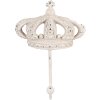 Clayre & Eef 6Y5773 Nástěnný háček Iron White Antique 14x7x19 cm Nástěnný háček Shabby