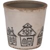 Clayre & Eef 6CE2123L Dekorace Květináč béžový černý Ø 17x16 cm