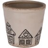 Clayre & Eef 6CE2123M Dekorace Květináč keramický béžový černý Ø 15x14 cm