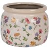 Clayre & Eef 6CECFL0001L Květináč keramický béžový květinový Ø 20x15 cm venkovský styl