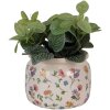 Clayre & Eef 6CECFL0001L Květináč keramický béžový květinový Ø 20x15 cm venkovský styl