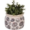 Clayre & Eef 6CECSP0001L Květináč keramický béžově šedý Ø 20x15 cm venkovský styl