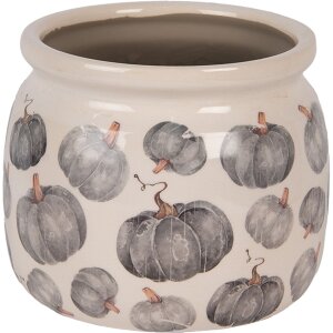 Clayre & Eef 6CECSP0001M Květináč keramický béžově šedý Ø 16x13 cm venkovský styl
