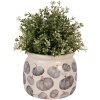 Clayre & Eef 6CECSP0001M Květináč keramický béžově šedý Ø 16x13 cm venkovský styl