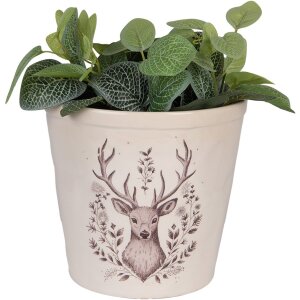Clayre & Eef 6CEGTW0001XL Dekorace Květináč béžovo-hnědý Ø 21x20 cm