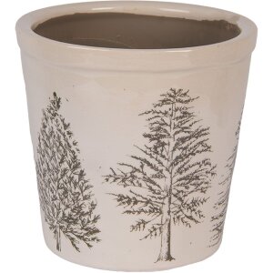 Clayre & Eef 6CENPT0001L Dekorace Květináč béžovo-zelený Ø 17x16 cm