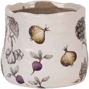 Clayre & Eef 6CETKG0001XS Květináč keramický béžový Ø 11x10 cm venkovský styl