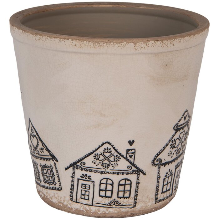 Clayre & Eef 6CE2123XL Dekorace květináč Ø 21x20 cm béžová