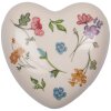 Clayre & Eef 6CECFL0003 Keramické srdce béžové 12x12 cm venkovský styl