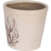 Clayre & Eef 6CEGTW0001M Dekoration Květináč Srnčí motiv Ø 15x14 cm Béžová/Hnědá