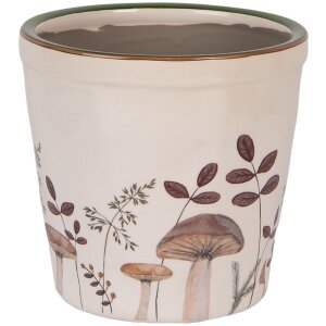 Clayre & Eef 6CELFJ0001M Dekoration květináč Ø 15x14 cm béžová hnědá