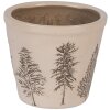 Clayre & Eef 6CENPT0001S Dekorační květináč Ø 12x11 cm béžová/zelená