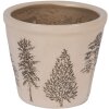 Clayre & Eef 6CENPT0001S Dekorační květináč Ø 12x11 cm béžová/zelená