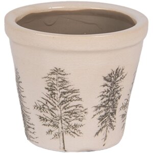 Clayre & Eef 6CENPT0001XS Dekorační květináč Ø 8x7 cm béžová zelená