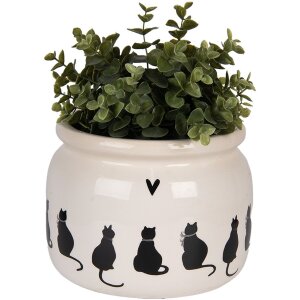 Clayre & Eef 6CEPWS0001L Dekorační květináč Ø 20x15 cm béžová černá
