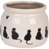 Clayre & Eef 6CEPWS0001L Dekorační květináč Ø 20x15 cm béžová černá