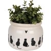 Clayre & Eef 6CEPWS0001L Dekorační květináč Ø 20x15 cm béžová černá