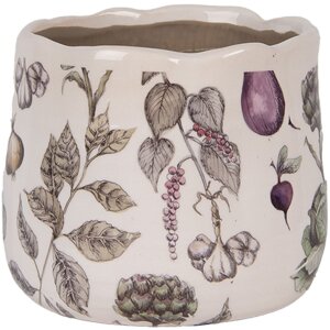 Clayre & Eef 6CETKG0001S Květináč béžový Ø14x12 cm venkovský styl