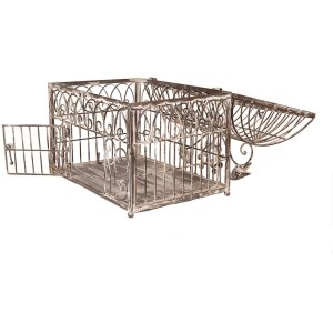 Clayre & Eef Dekorační ptačí klece 2ks Hnědo-béžová Kov Antik 56cm 41cm