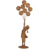 Clayre & Eef Kovová Dekorační Figurka Dítě s Balónky 80 cm Rustikální Patina