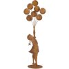 Clayre & Eef Kovová Dekorační Figurka Dítě s Balónky 80 cm Rustikální Patina