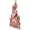 Clayre & Eef 5Y1379 Vánoční dekorace domků Červená 28x8x56cm Kov Landhausstil