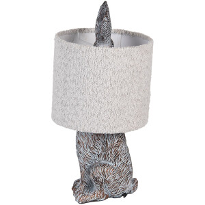 Clayre & Eef Stolní lampa Zajíček Polyresin Hnědo-šedá Ø20x43 cm