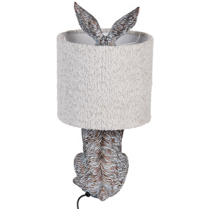 Clayre & Eef Stolní lampa Zajíček Polyresin Hnědo-šedá Ø20x43 cm