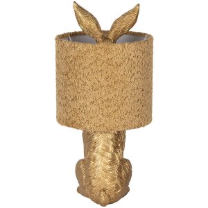 Clayre & Eef Stolní lampa Zajíček žlutý stínidlo E27 Ø 20x43 cm