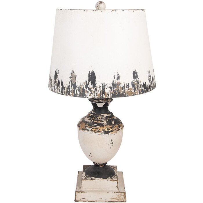 Clayre & Eef 6LMC0110 Stolní lampa béžová Ø32x60cm Antik Vintage E27 železo