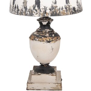 Clayre & Eef 6LMC0110 Stolní lampa béžová Ø32x60cm Antik Vintage E27 železo