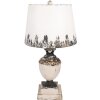 Clayre & Eef 6LMC0110 Stolní lampa béžová Ø32x60cm Antik Vintage E27 železo
