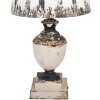 Clayre & Eef 6LMC0110 Stolní lampa béžová Ø32x60cm Antik Vintage E27 železo