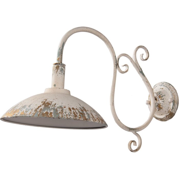 Clayre & Eef 6LMP800 Nástěnná lampa Béžová Šedá Rez Železo 49x23x27cm E14 Antik
