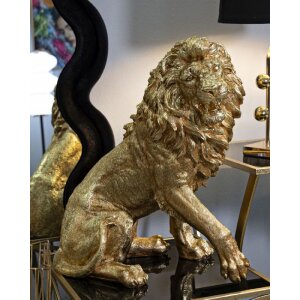 Mauro Ferretti Dekorační socha Lvího tváře zlatá 45x29x55 cm Polyresin