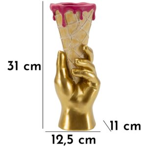Mauro Ferretti květináč tuba 12,5x11x31 cm zlatá růžová