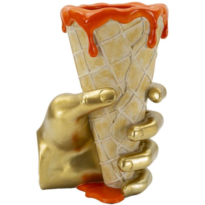 Mauro Ferretti květináč Těte 18x16x26 cm zlatá oranžová