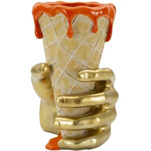 Mauro Ferretti květináč Těte 18x16x26 cm zlatá oranžová