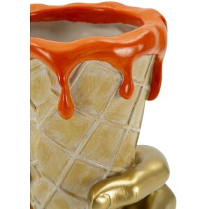 Mauro Ferretti květináč Těte 18x16x26 cm zlatá oranžová