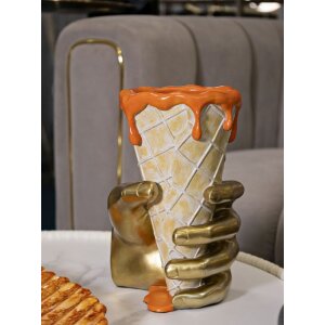 Mauro Ferretti květináč Těte 18x16x26 cm zlatá oranžová