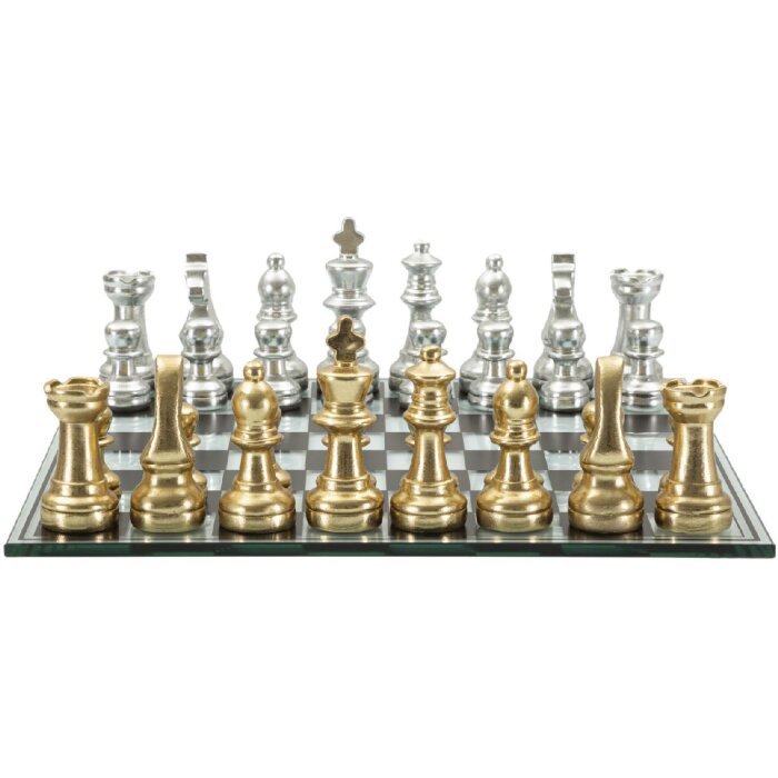 Mauro Ferretti Šachový set černobílý 50,5x50,5x14 cm