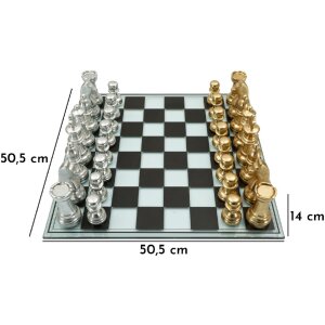Mauro Ferretti Šachový set černobílý 50,5x50,5x14 cm