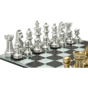 Mauro Ferretti Šachový set černobílý 50,5x50,5x14 cm